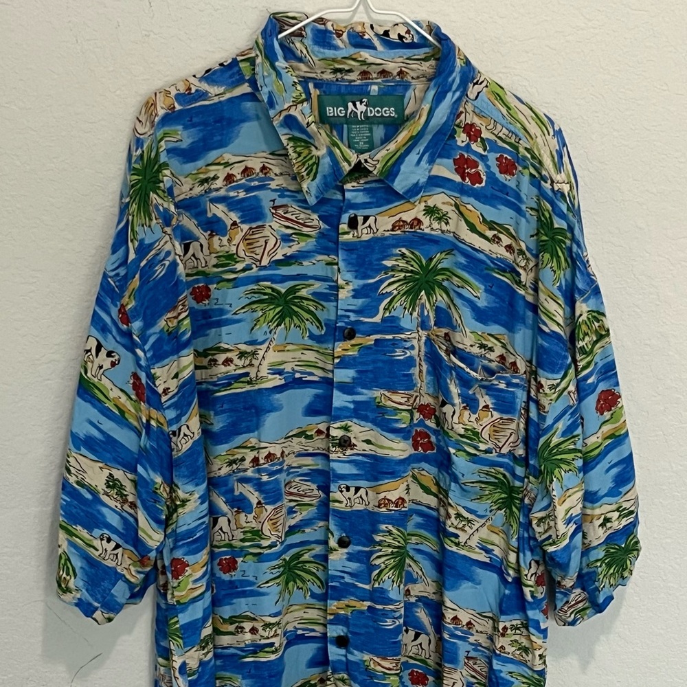Big Dogs Hawaiian Shirt Men's Size 3XL Short Sleeve Button Up